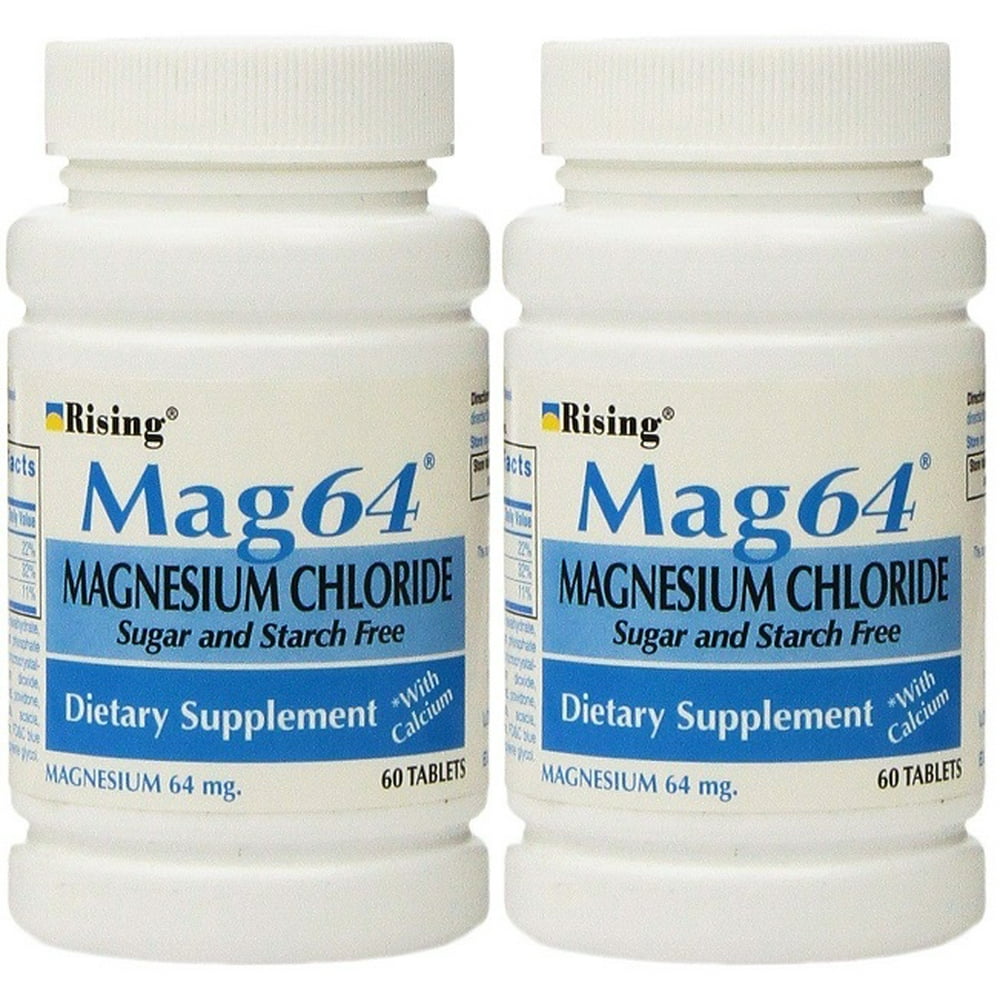 NEW MAG 64 MAGNESIUM CHLORIDE WITH CALCIUM 60 TABLETS (2 Bottles = 120