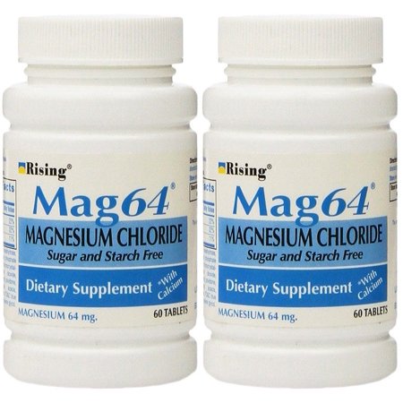 NEW MAG 64 MAGNESIUM CHLORIDE WITH CALCIUM 60 TABLETS (2 Bottles = 120 (Best Source Of Calcium For Chickens)