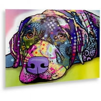 Dean Russo 'Savvy Labrador' Floating Brushed Aluminum Art