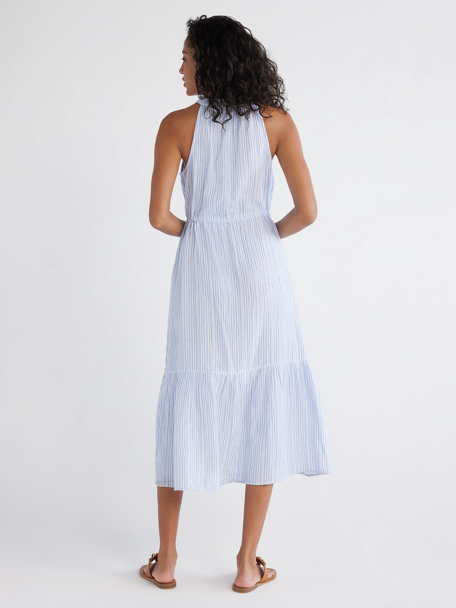 Time and Tru Women's and Women's Plus Midi Double Cloth Dress XS-4X