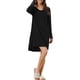 thumbnail image 2 of Camisón de manga larga con encaje para mujer INSPIRE CHIC, vestido tipo camiseta, talla XL, negro, 2 of 6