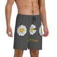 thumbnail image 3 of Rocae Keep Life Simple Daisy Flower for Men's Soft Sleep Pajama Shorts, Waistband and Pockets, 3 of 9