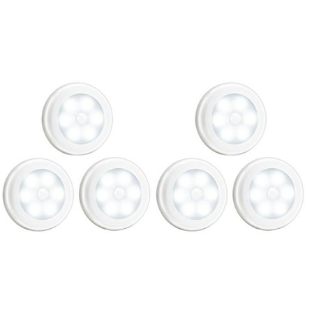 

Xigeapg 6Pcs LED Motion Sensor Lights PIR Wireless Night Light Battery Cabinet Stair Lamp-C