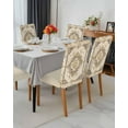 thumbnail image 5 of Chair Covers Set of 4, Abstract Bohemian Navy Blue, Removable Stretchable Parsons Chair Slipcovers Protector for Dining Room, Floral Vintage Tribal, 5 of 6