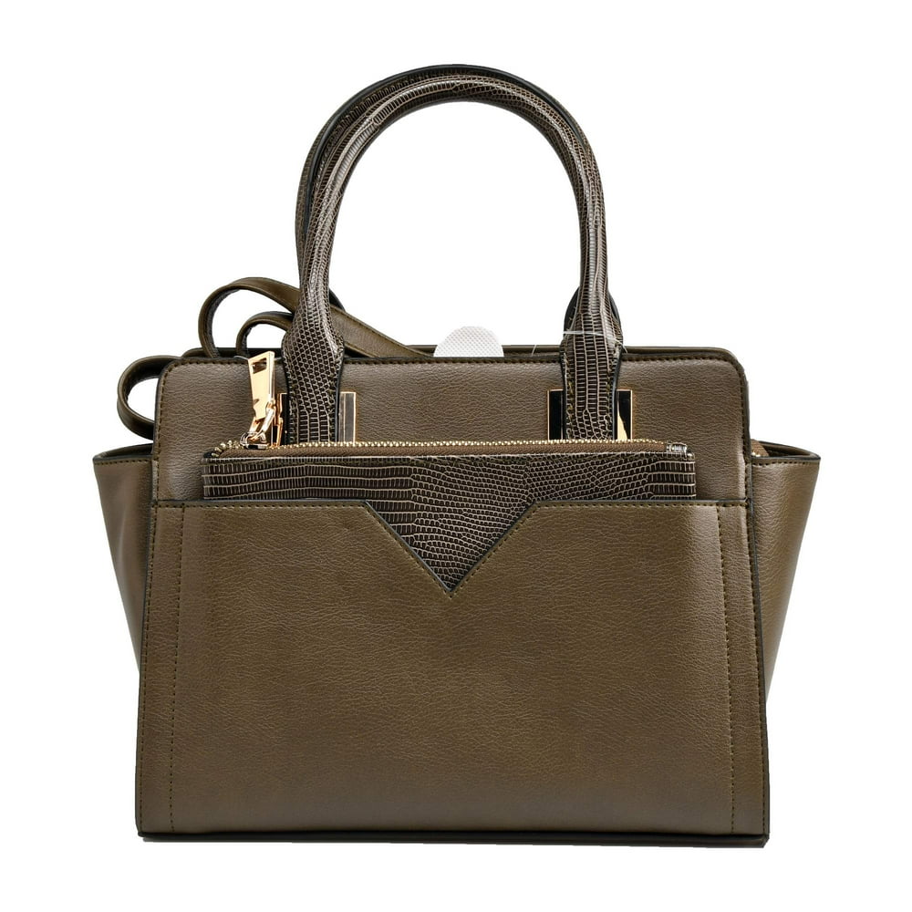 Time and Tru Time and Tru Faux Leather Satchel with Removable Pouch