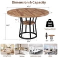 thumbnail image 2 of CazToi Table à Manger Ronde de 47 Pouces pour 4, Table de Cuisine Style Ferme Moderne avec Tablette de Rangement, Table Ronde Gain de Place, 2 of 7