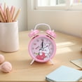 thumbnail image 2 of REGALWOVEN Cute Alarm Clock, Rabbit Pattern, Loud Alarm, Dual Bell Design, Loud Alarm for Bedroom Light Pink - Apple 4.6"L x 2.2"W x 6.6"H, 2 of 5