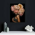 thumbnail image 4 of Nawypu African American Wall Art Pink Flower on Black Women Head Vintage Canvas Art Paintings Modern Abstract Girl Picture Home Wall Decor for Bedroom Living Room, Framed Ready to Hang, 4 of 4