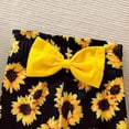thumbnail image 6 of YDFCWXW Baby Girl Clothes 3Pcs Floral Pattern Ruffle Onesie Romper Pants with Headband Set Fall Clothing (Yellow, 3-6Months), 6 of 7