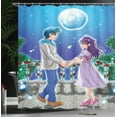 thumbnail image 4 of Ambesonne Anime Shower Curtain, Romantic Manga Couple, 69"Wx70"L, Multicolor, 4 of 5