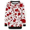 thumbnail image 4 of 2023 Chandail en Molleton de Mode pour Femmes 50 % de Rabais Liquidation Femmes Manches Longues Décontractées Col Rond Hauts Blouse Ample Imprimé Graphique d'Halloween, 4 of 6