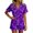 Purple, variant on JIAYUE Women's Sleepwear Set Halloween Pattern Printed With Notched Collar Short Sleeve Tops And Shorts For Home Loose Wear Cozy For Lightweight And Breathable Comfort Pajamas
