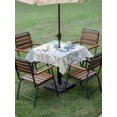 thumbnail image 4 of Outdoor Tablecloth with Umbrella Hole for Patio/Picnic/Party/Camping, Coastal Seahorse Waterproof Table Cloth Square Cover Washable, Nautical Beach Ocean Shells Starfish (54"x 54"), 4 of 9