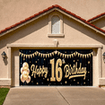 thumbnail image 5 of Yatrandify Golden Balloons Happy Birthday Party Banner Decorative Flag for Sweet 16 Indoor Event Celebration, 5 of 8