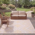 thumbnail image 3 of SAFAVIEH Courtyard Mervyn Botanical Indoor/Outdoor Area Rug, Pink/Gold, 8' x 10', 3 of 9