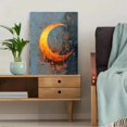 thumbnail image 5 of Fiery Crescent Moon Textured Oil Painting Canvas Print Wall Art for Living Room Bedroom Dining Room Office Hotel Lobby Cafe Decor, 5 of 8