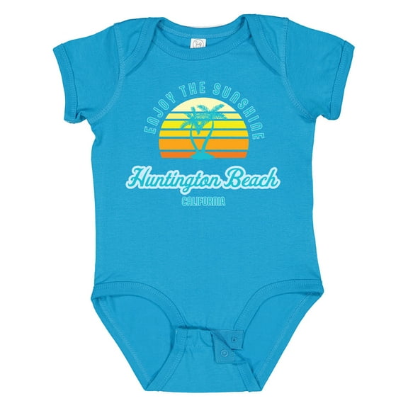 Inktastic Summer Enjoy the Sunshine Huntington Beach California Blue Boys or Girls Baby Bodysuit
