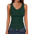 thumbnail image 2 of Womens Sleeveless V Neck Ribbed Knit Tank Tops Summer Slim Fitted Casual Tee Shirts Basic Top 2026, 2 of 7