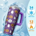thumbnail image 4 of 30oz Halloween Tumbler with Handle and Straw Lid – Spooky Pumpkin Gift – Insulated Travel Coffee Mug Leak Proof, 4 of 5