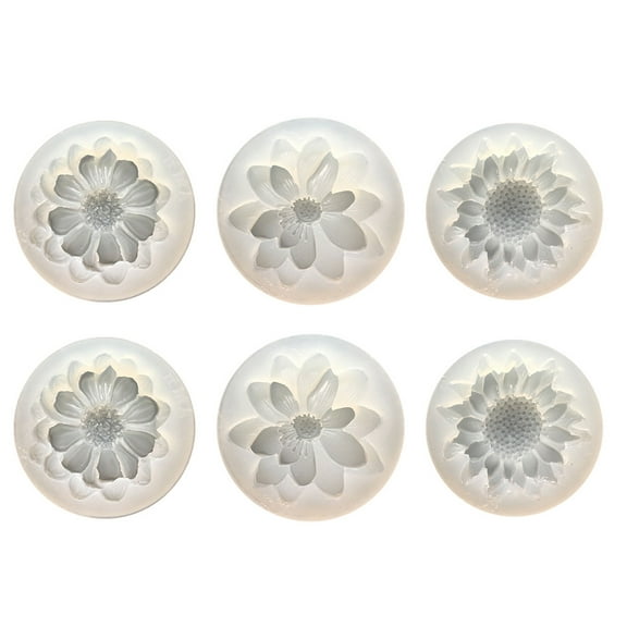 NUOLUX 6Pcs 3D Flower Silicone Mold Resin Silicone Mould Craft Mould DIY Accessories