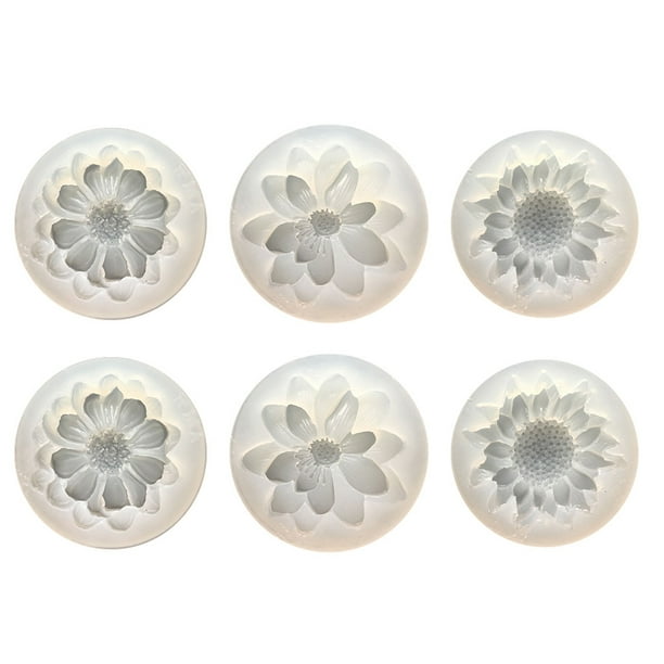 6 piezas 3D flor molde de silicona resina molde de silicona molde artesanal accesorios de bricolaje