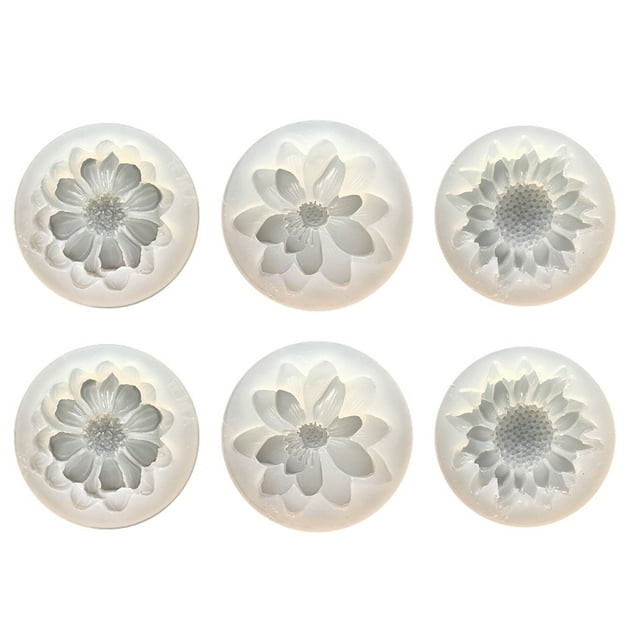 6 piezas 3D flor molde de silicona resina molde de silicona molde artesanal accesorios de bricolaje
