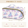 thumbnail image 4 of FORMRS Makeup Bag Travel Cosmetic Organizer for Women Fold Flat Zipper Pouch with Handle, Pink Skates, 4 of 8