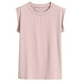 thumbnail image 5 of Ohufall Plus Size Blouses for Women Fashion Solid Color Casual Round Neck Tank Tops Summer Soft Comfy Sleeveless T-shirt Tops, 5 of 5