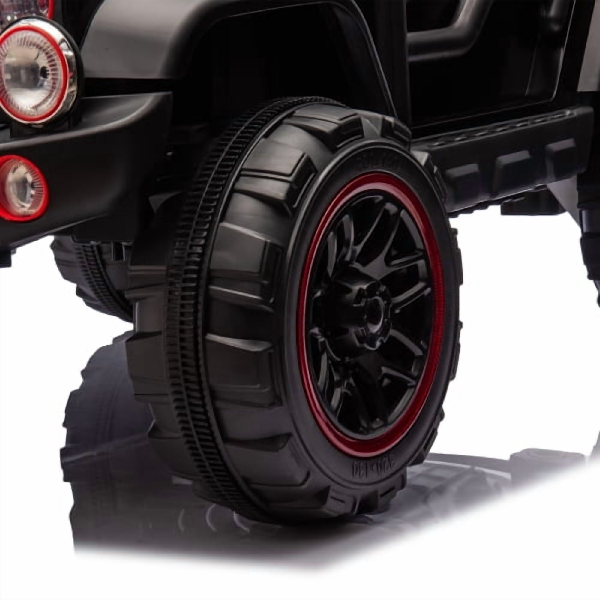 HappyToysWorld24V Large Ride On Car for Kids (20in Wide Seat), Electric Toy Car w/ Parental Control, Suspension & Bluetooth, 2.5-4MPH, Portable Pull Rod Design for Ages 3-8