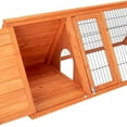 thumbnail image 6 of SYTHERS Wooden Pet Rabbit Hutch Triangle, Bunny Guinea Pig Cage Animal House Enclosure Outdoor Run, Brown, 6 of 7
