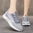 thumbnail image 2 of Womens Mesh Sneakers Lightweight Running Shoes Nonslip Lace up Daily Workout Gym Athletic Shoes Soft Sole Walking Shoes Gray Size 8.5, 2 of 5