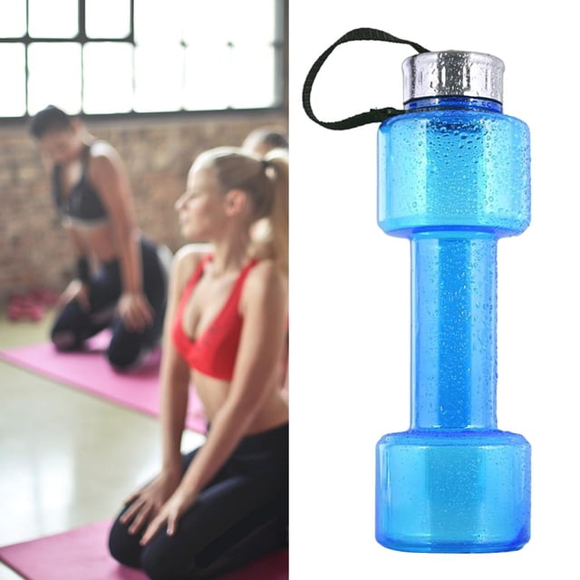 Botella de Agua con Mancuernas, Sin BPA, Botella de Plástico para Beber Deportiva, Portátil, 26 Oz, Pesas de Llenado de Agua, Botellas de Bebida con a Azul Soledad Botella de bebida con mancuernas