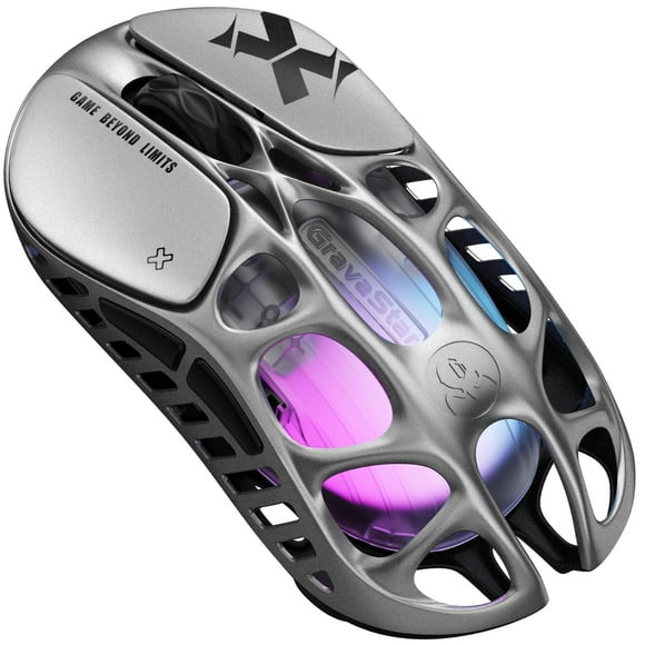 Ratón para juegos GravaStar Mercury X ultraligero de 32.000 DPI, gris