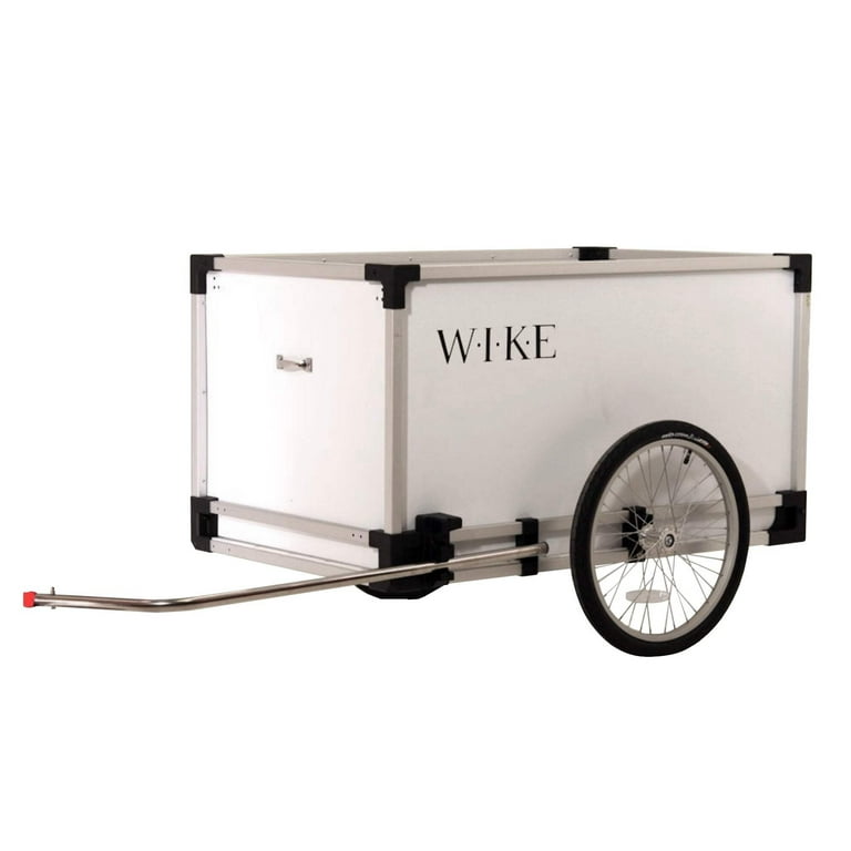Wike Aluminum Landscaping Utility Cargo Bike Trailer with Wheels