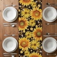 thumbnail image 4 of Table Runner 48 Inches Long for Kitchen Dining, Sunflower Dresser Scarf Farmhouse, Dining Table Decorations for Wedding/Parties, Yellow Floral Elegant Pastoral Flowers Watercolor 13 x 48 In, 4 of 8