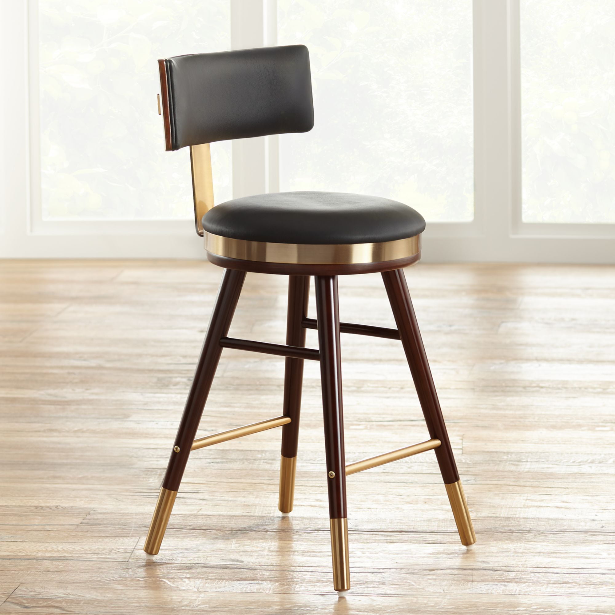Black Leather Counter Stool, Lamps Plus Backless Counter Stools