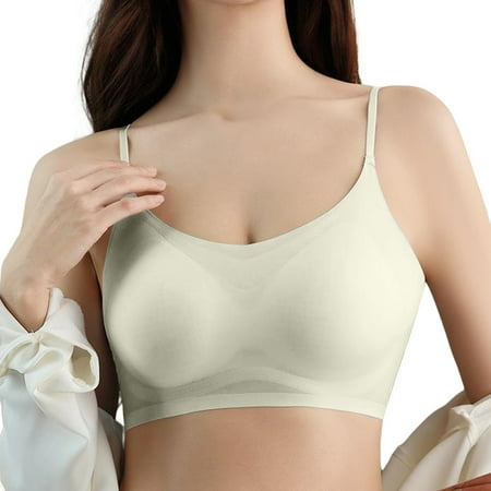 knqrhpse Bralettes for Women Backless Bra Wireless Bras Women s Comfortable Thin Silk Back Anti Sagging Sports Bra Supportive Bras Balconette Bras Mint Green L