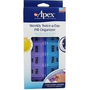 Apex Twice-A-Day Weekly Pill Organizer 1 ea (Pack of 2)