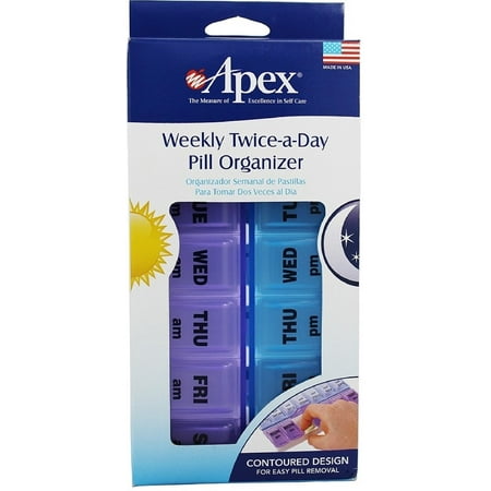 - Apex Twice-A-Day Weekly Pill Organizer 1 ea (Pack of 4)