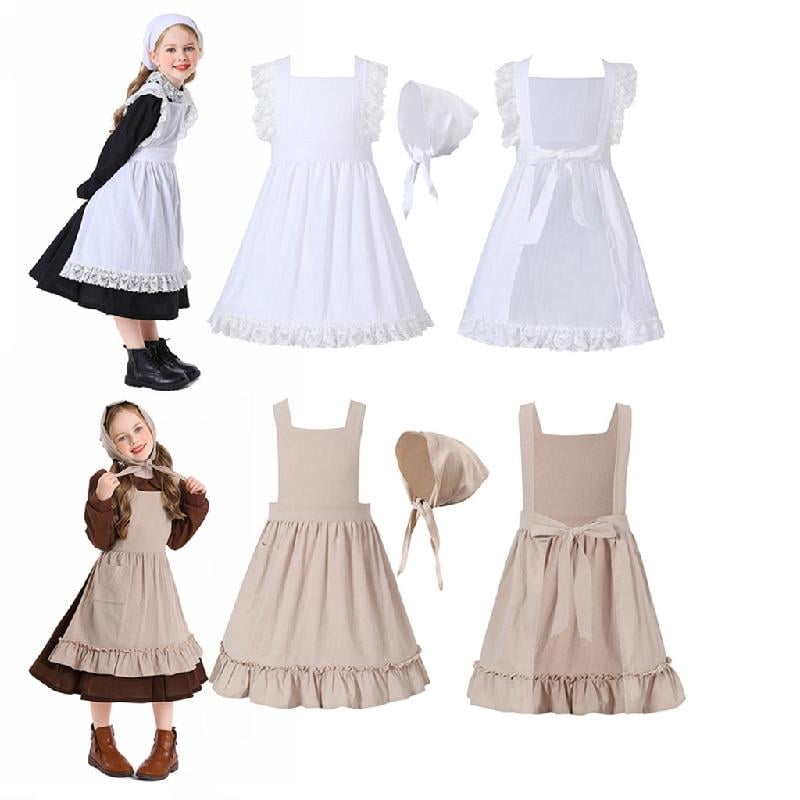 Aellinatey Maid Apron Kitchen Cooking Baking Cleaning Apron for Girl Women Halloween