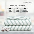 thumbnail image 2 of Casa Platino 100% Long-Staple Cotton Sheets – 3 Piece Twin Bed Sheet For Dorm Use, Soft & Smooth Luxury Comfort, Percale Weave, 15” Deep Pocket, Easy to Wash – Chevron, 2 of 7