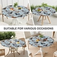 thumbnail image 7 of Cute Dachshund and Dog Footprint Round Fitted Tablecloth with Elastic Edge,Dining Table Cover Waterproof,Outdoor Round Tablecloth for Camping,Dining,Indoor and Outdoor, 7 of 7