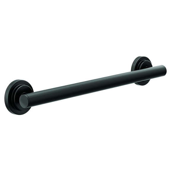 Moen Iso Matte Black Bathroom Safety 18-Inch Stainless Steel Modern Shower Grab Bar for Handicapped or Elderly