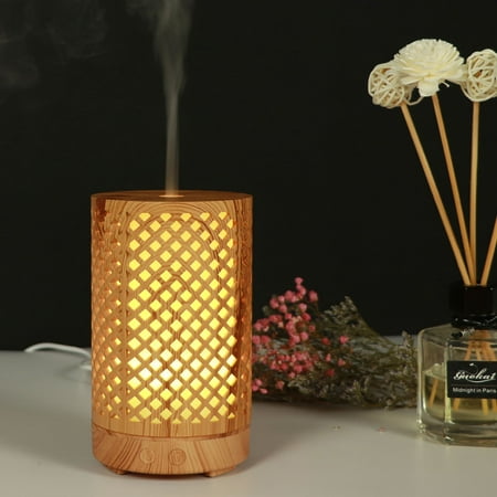 

XEOVHV Wood Grain Aroma Diffuser 100ml Colorful Night Light Atomizing Humidifier