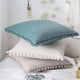 thumbnail image 5 of Paquete de 2 fundas de almohada de color rosa claro con pompones, partículas suaves, fundas de cojín de terciopelo liso de 18 x 18 para sofá, dormitorio, coche, 5 of 5