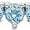 Blue Topaz, variant on Round Cut Lab Created Tennis Necklace in Sterling Silver