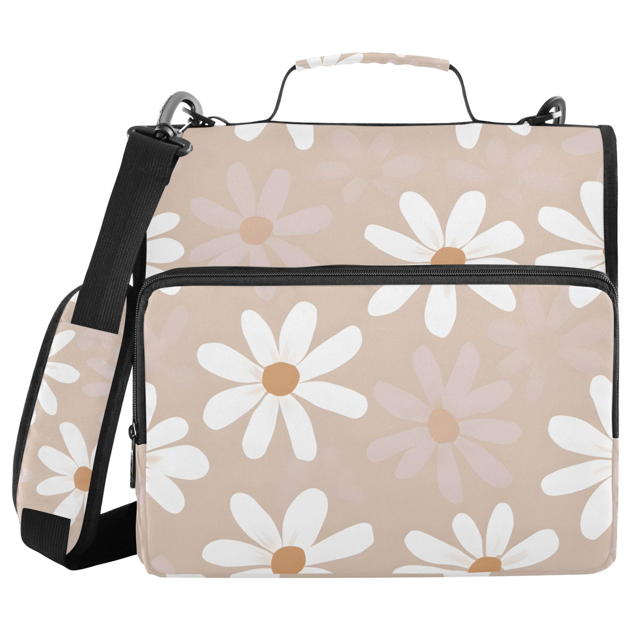 ALAZA Zipper Binder Flower Pattern 3 Ring Trapper Keeper File Folder Organizer Bag