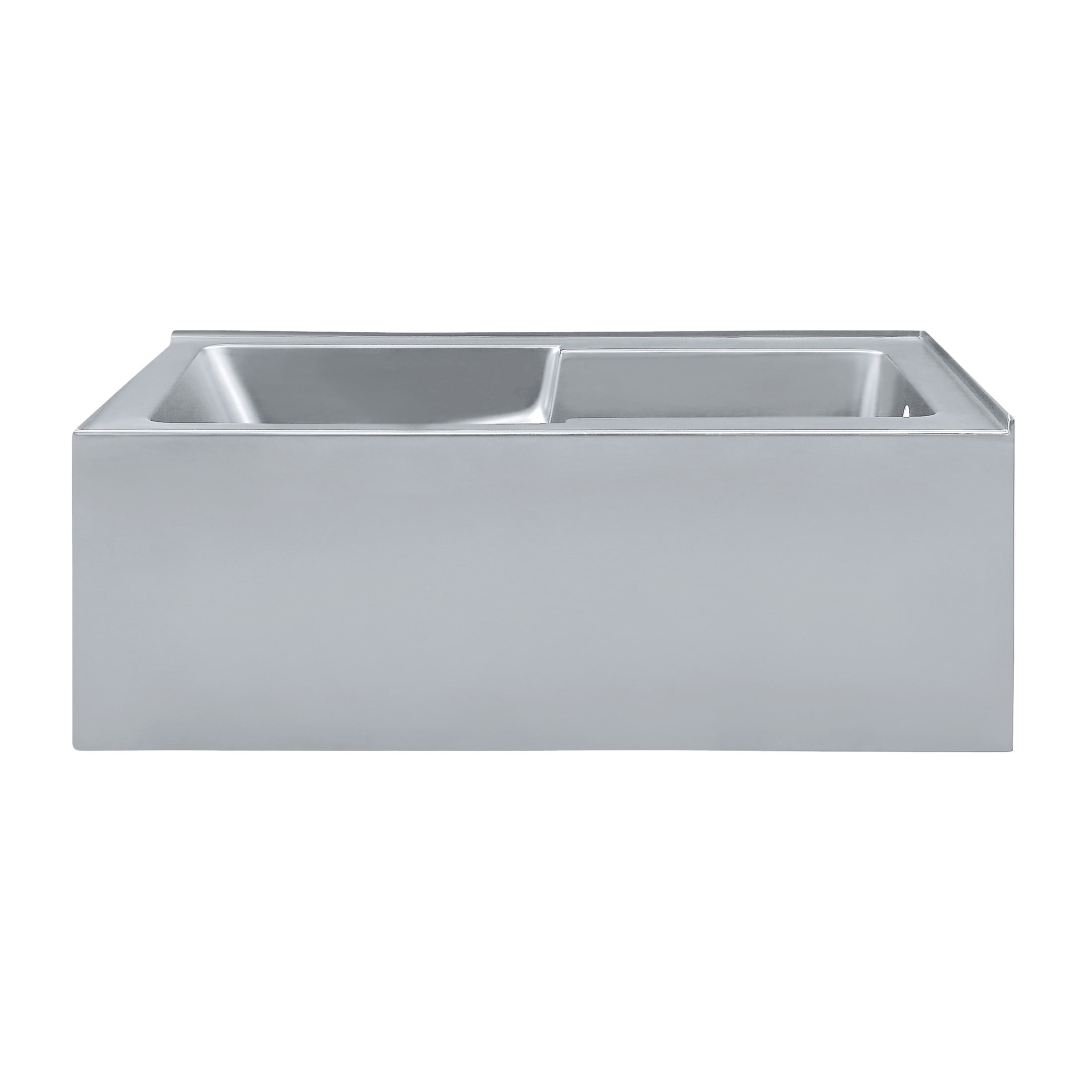 Claire 60 x 32 Right Drain Soaking Alcove Corner Apron Bathtub in Glossy Gray
