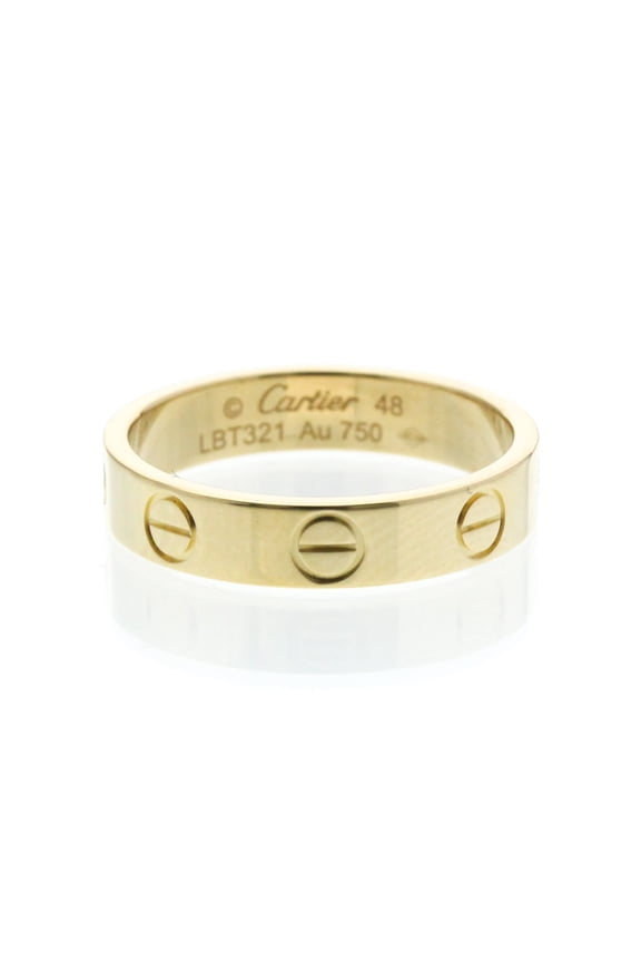 Pre-Owned Cartier Mini Love Ring Yellow Gold (18K) Fashion No Stone Band Ring Gold (Good)