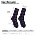 thumbnail image 2 of Haiem Purple Black Plaid Pattern Crew Socks – Soft & Durable Moisture-wicking Socks, Stay-Up Fit for Business, Work, and Casual Wear Size 5-11, 2 of 6